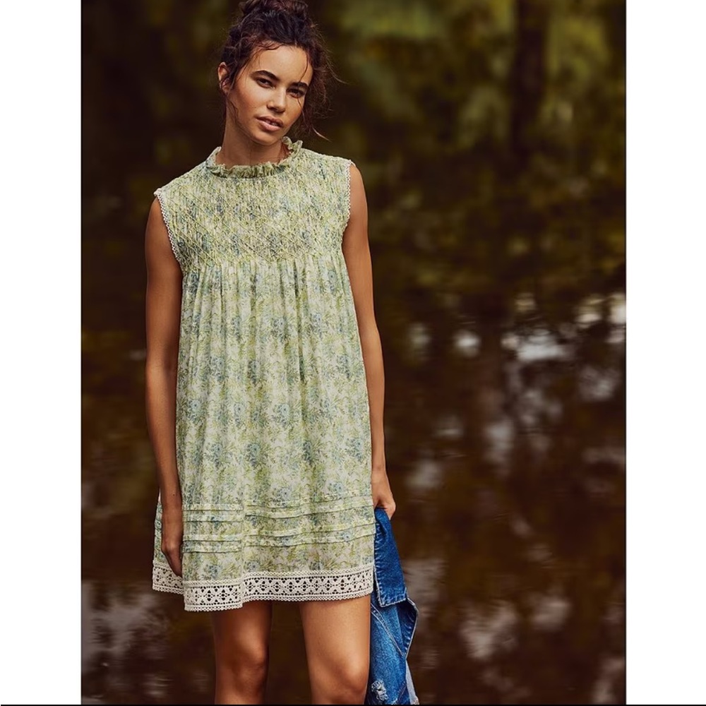 Free People Shea printed mini dress XS New without tag